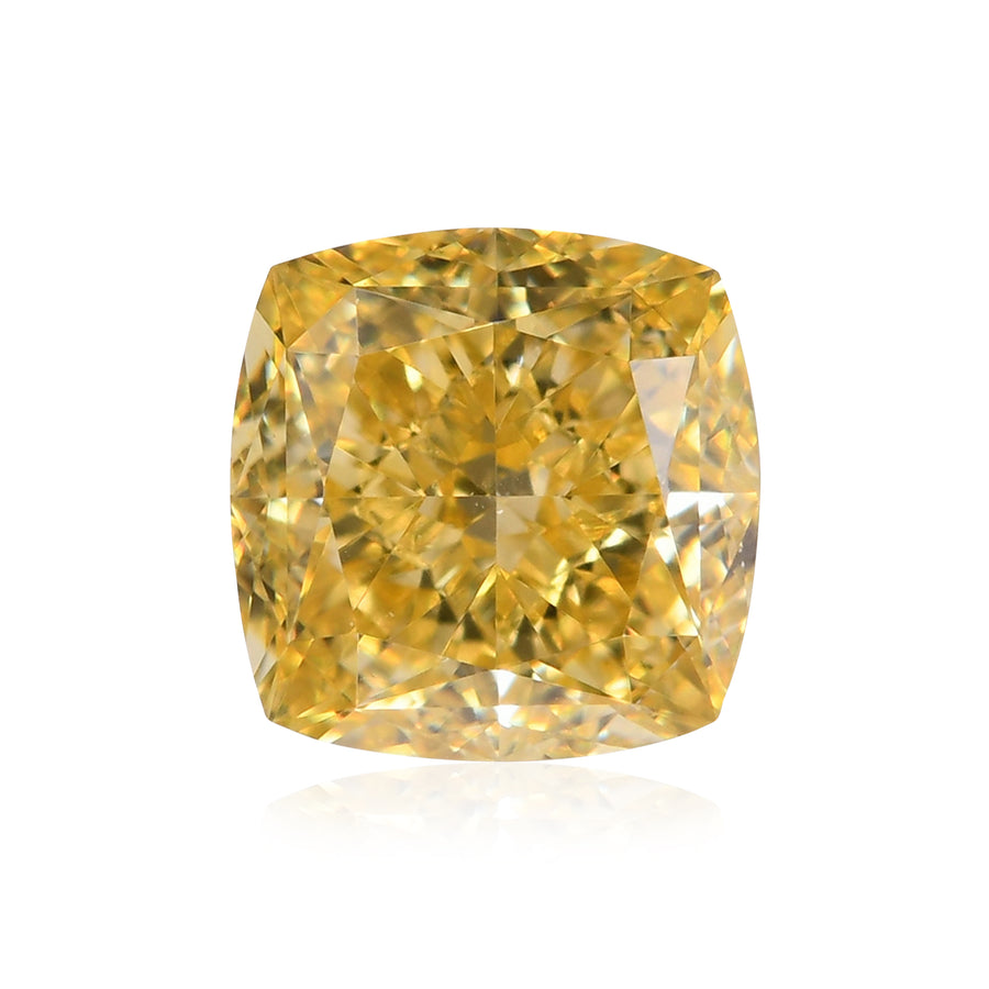 0.51 Carat Fancy Intense Yellow Cushion Diamond VVS1 GIA