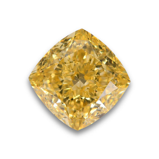 0.51 Carat Fancy Intense Yellow Cushion Diamond VVS1 GIA
