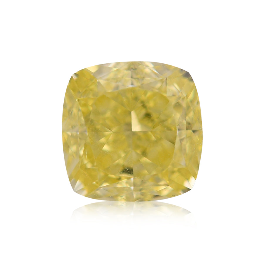 1.04 Carat Fancy Intense Yellow Cushion Diamond VS1 GIA
