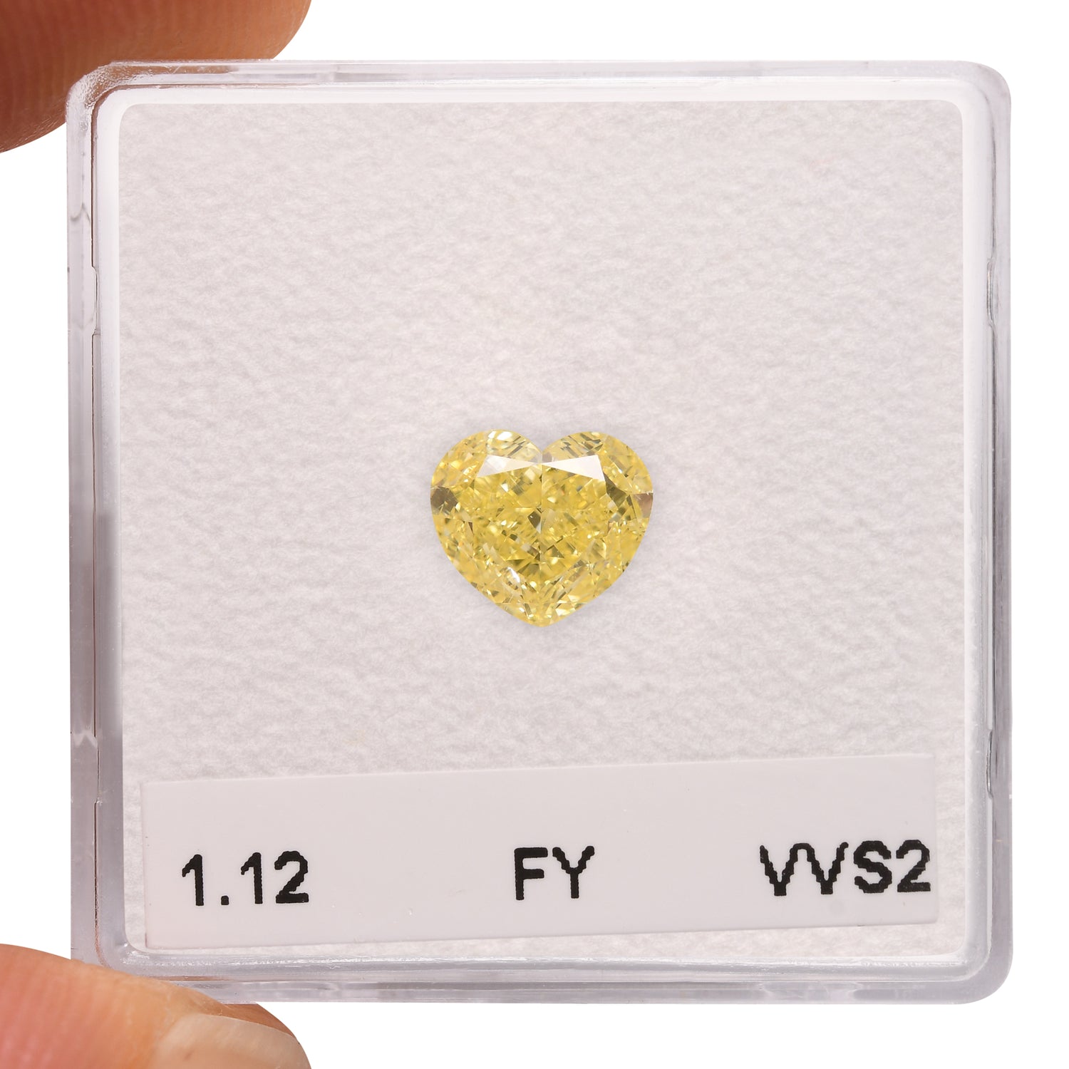 1.12 Carat Fancy Yellow HEART Diamond VVS2 GIA