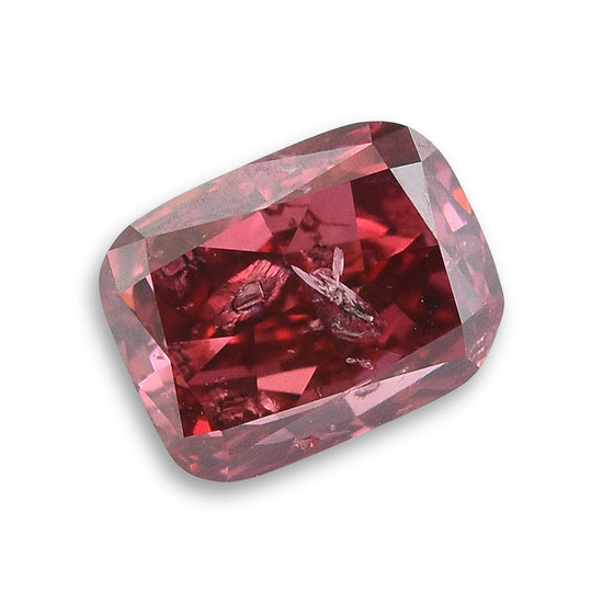 0.77 Carat Fancy Red Cushion Diamond (I2) GIA