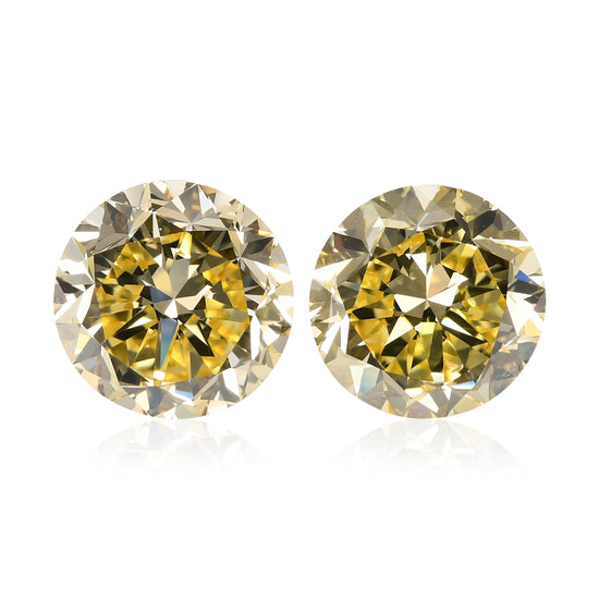 Diamanti Rotondi Giallo Intenso Fantasia 3.41 Carati VS2 GIA