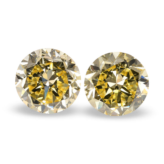 3.41 Carat Fancy Intense Yellow Round Brilliant Diamonds VS2