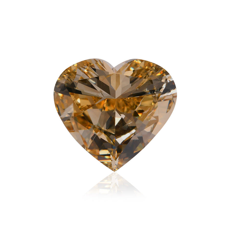 3.00 Carat Fancy Brownish Yellow HEART Diamond SI2 GIA