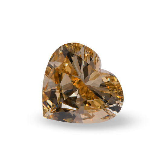3.00 Carat Fancy Brownish Yellow HEART Diamond SI2 GIA