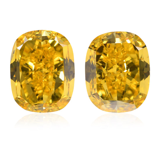 1.24 Carat Fancy Vivid Yellow Cushion Diamonds VVS1 GIA