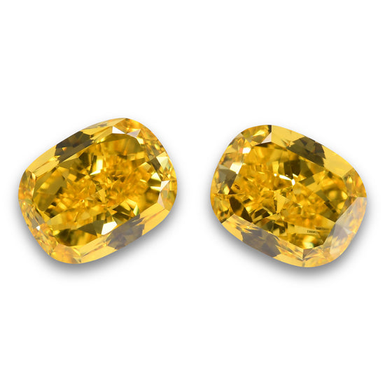 1.24 Carat Fancy Vivid Yellow Cushion Diamonds VVS1 GIA