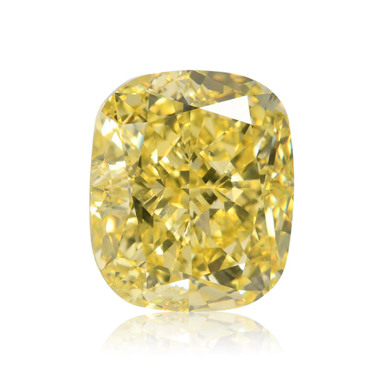 Diamante GIA a cuscino, 6.01 carati, Fancy Intense Yellow, VS2