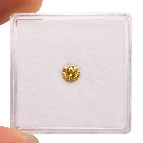 0.27 Carat Fancy Vivid Yellow Round Brilliant Diamond I2 GIA