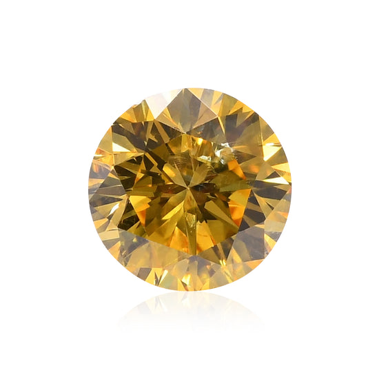 Diamante tondo a taglio brillante, Fancy Vivid Yellow, 0,27 carati, I2, GIA