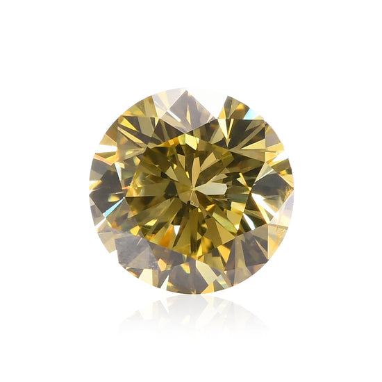 Diamante rotondo taglio brillante Fancy Intense Yellow da 0,28 carati, purezza SI2, certificato GIA
