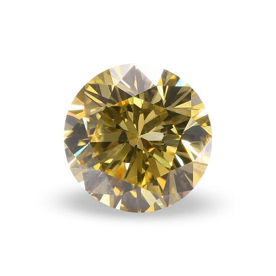 0.28 Carat Fancy Intense Yellow Round Brilliant Diamond SI2 GIA
