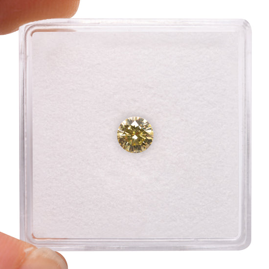 0.30 Carat Fancy Yellow Round Brilliant Diamond SI2 GIA