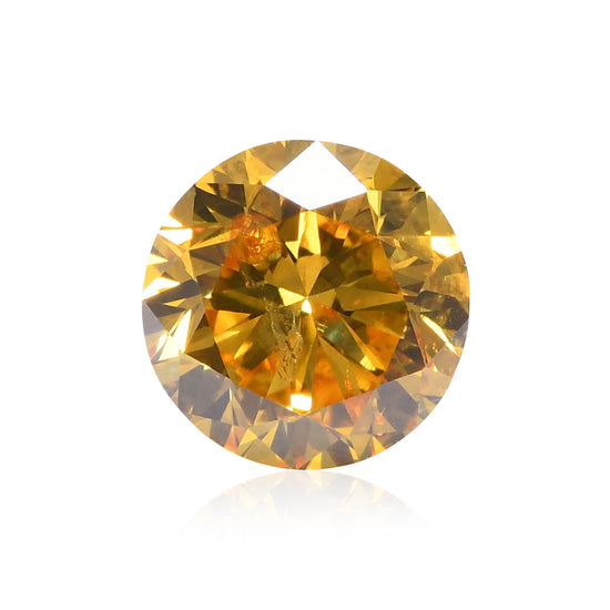 0.32 Carat Fancy Vivid Yellow Round Diamond I2 GIA