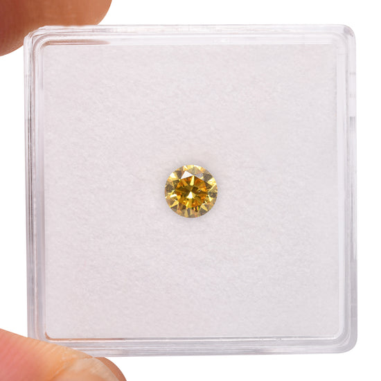 0.35 Carat Fancy Vivid Yellow Round Brilliant Diamond SI1 GIA