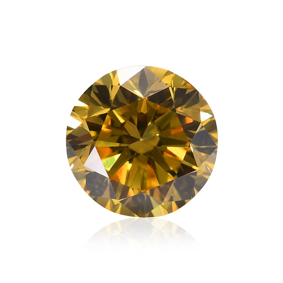 0.35 Carat Fancy Vivid Yellow Round Diamond SI1 GIA