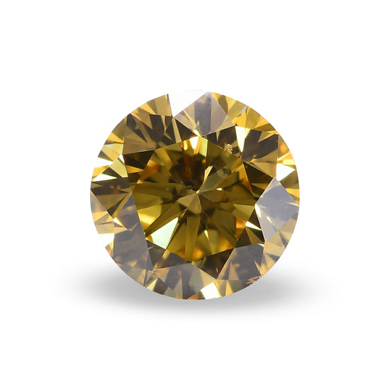 0.36 Carat Fancy Intense Yellow Round Brilliant Diamond SI1 GIA