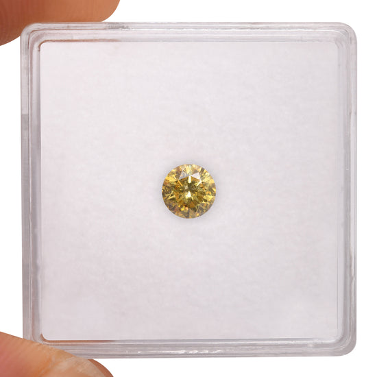 0.36 Carat Fancy Intense Yellow Round Brilliant Diamond SI1 GIA