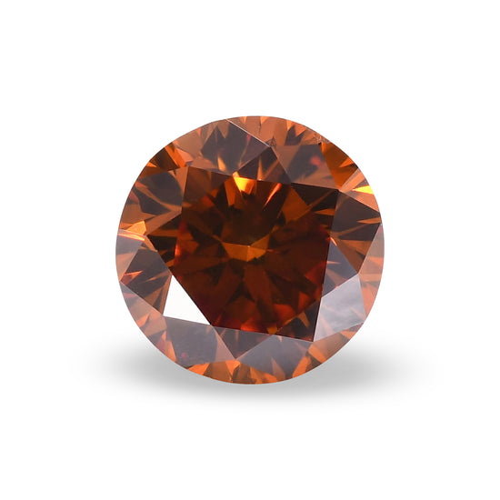 0.43 Carat Fancy Deep Brown Orange Round Brilliant Diamond SI2 GIA