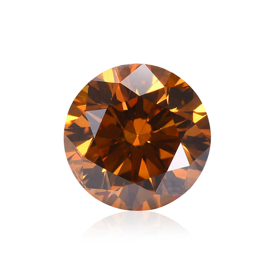 Diamante rotondo taglio brillante fantasia "Deep Brownish Yellowish Orange" da 0,50 carati I1 GIA