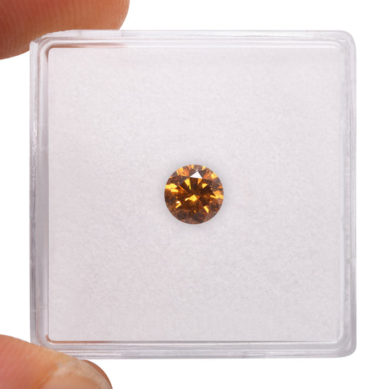 0.50 Carat Fancy Deep Brownish Yellowish Orange Round Brilliant Diamond I1 GIA