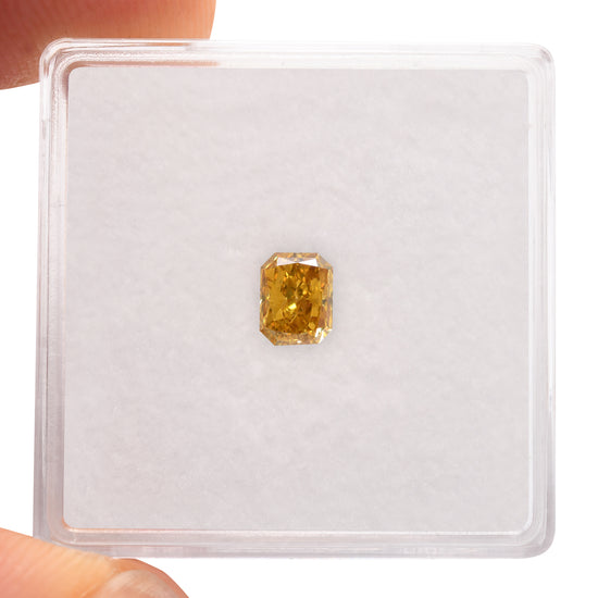 0.60 Carat Fancy Deep Brownish Yellow Radiant Diamond SI2 GIA