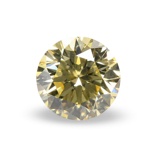 0.69 Carat Fancy Yellow Round Brilliant Diamond SI2 GIA