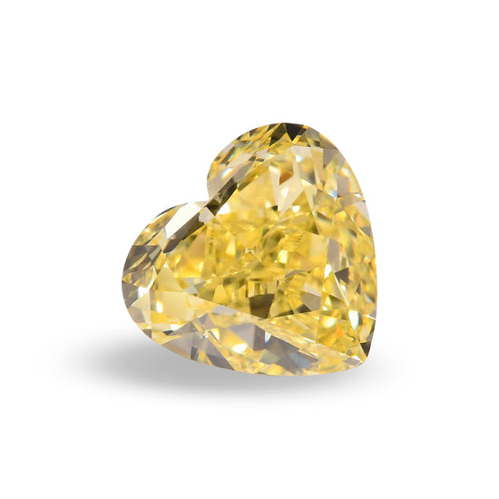 0.77 Carat Fancy Intense Yellow HEART Diamond VVS1 GIA