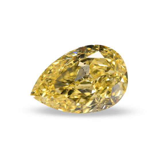 2.00 Carat Fancy Intense Yellow Pear Diamond SI2 GIA