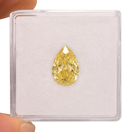 2.00 Carat Fancy Intense Yellow Pear Diamond SI2 GIA