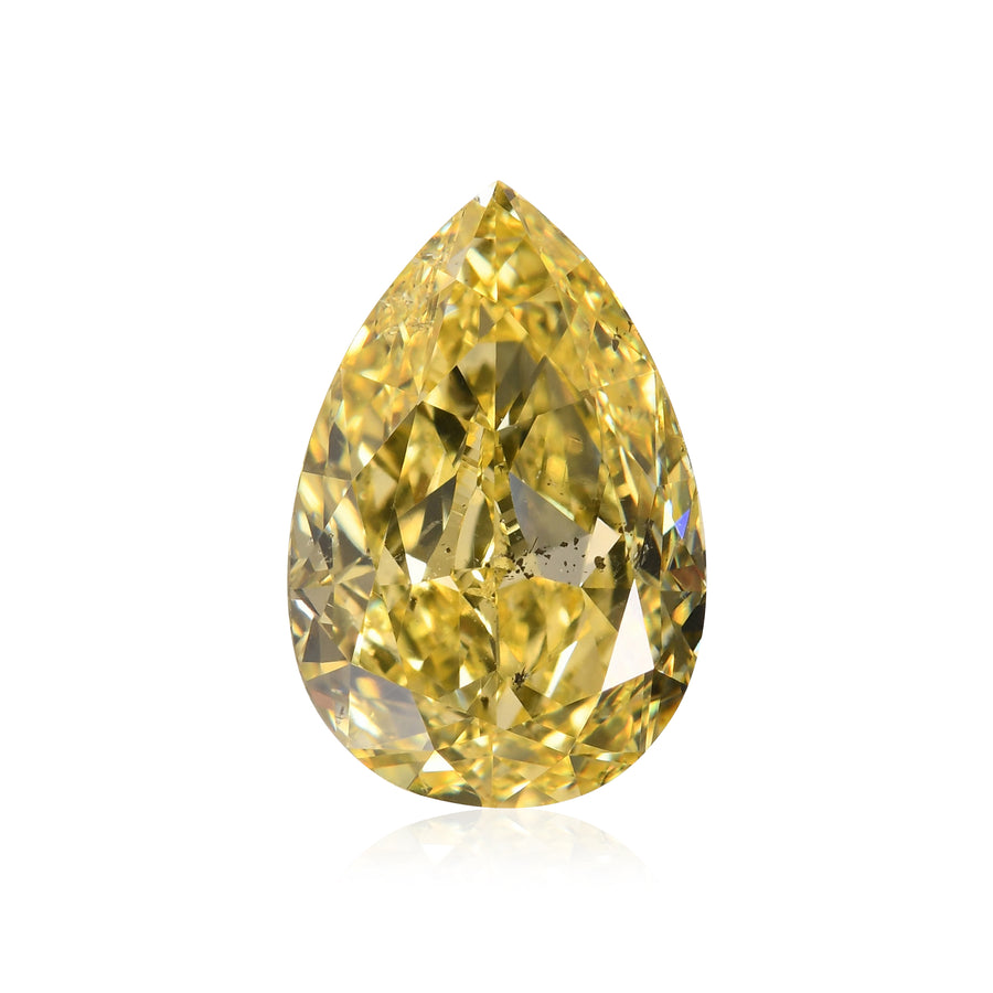 2.00 Carat Fancy Intense Yellow Pear Diamond SI2 GIA