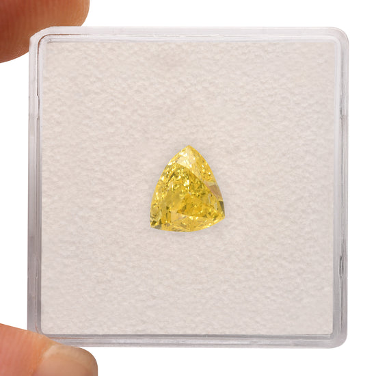 0.83 Carat Fancy Intense Yellow Triangle Diamond SI1 GIA