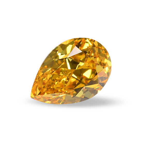 0.50 Carat Fancy Vivid Orangy Yellow Pear Diamond VS1 GIA