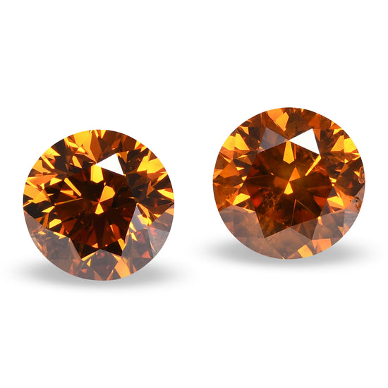 2.01 Carat Fancy Deep Yellowish Orange Round Brilliant Diamonds (I1)