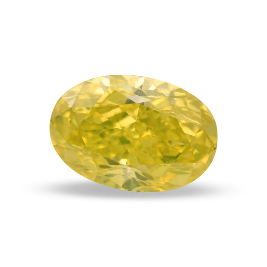 0.72 Carat Fancy Vivid Greenish Yellow Oval Diamond VVS1 GIA
