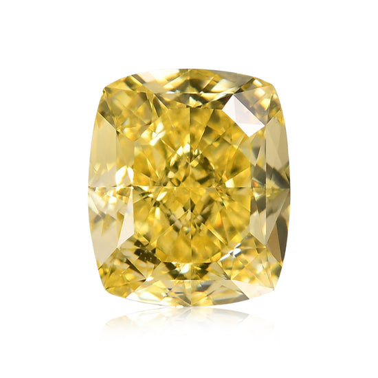 0.55 Karat Fancy Intense Yellow Cushion Diamant VS1 GIA