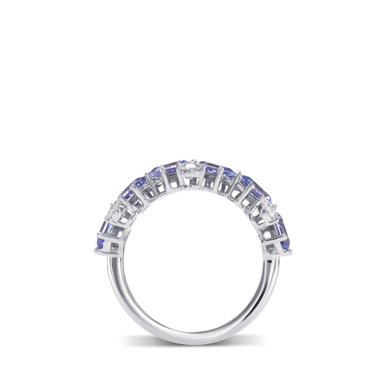 Tanzanite and Diamond Band Ring