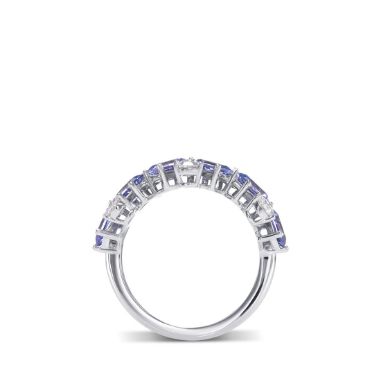 Tanzanite and Diamond Band Ring