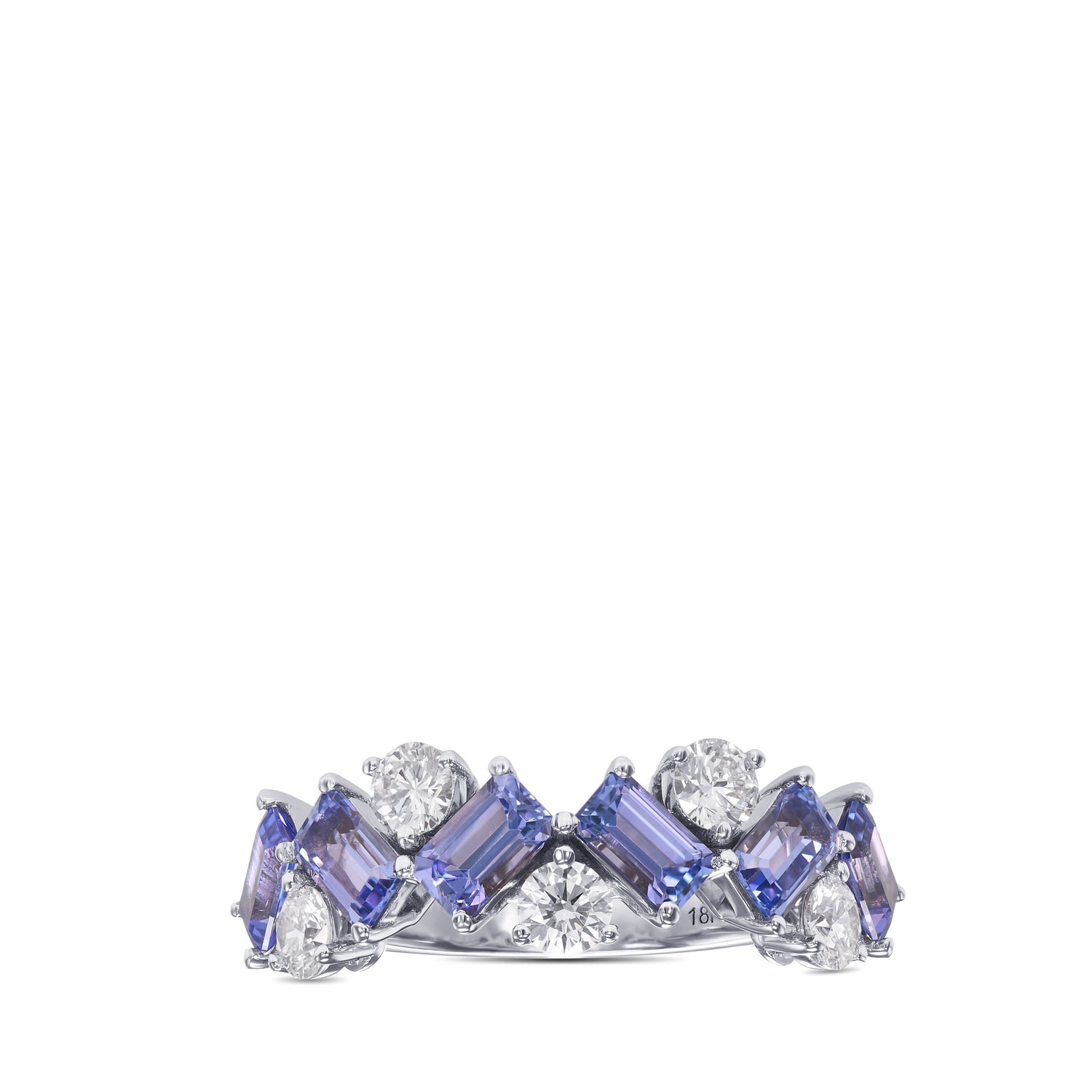 Tanzanite and Diamond Band Ring