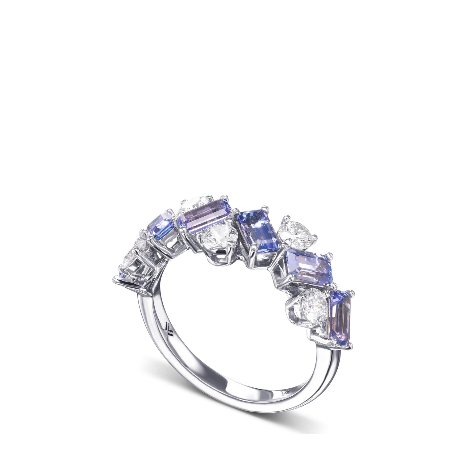 Tanzanite and Diamond Band Ring
