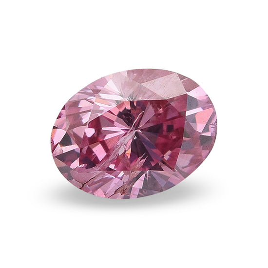 0.39 Carat Fancy Intense Purplish Pink Oval Diamond (I1) GIA