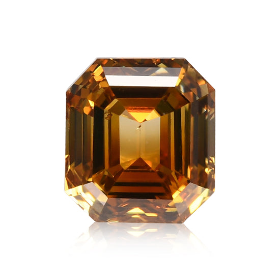 0.53 Carat Fancy Deep Brownish Yellow Emerald Diamond (VS2) GIA
