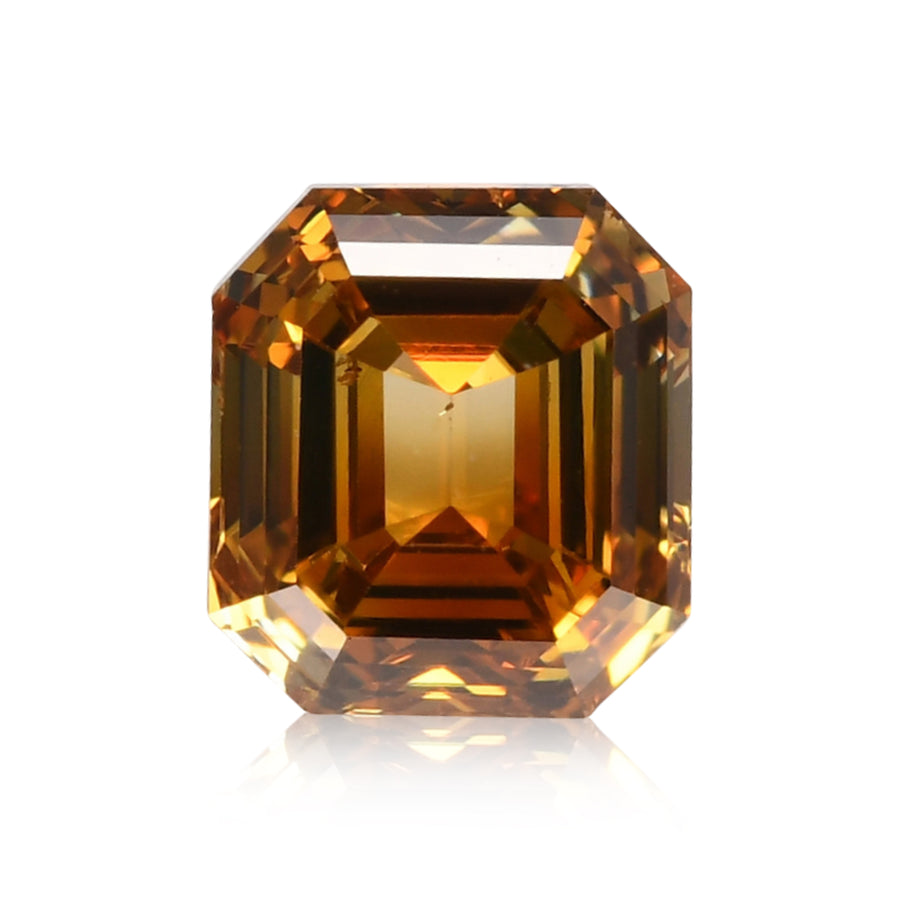 0,53 Karat Fancy Deep Bräunlich Gelber Smaragdschliff-Diamant (VS2) GIA