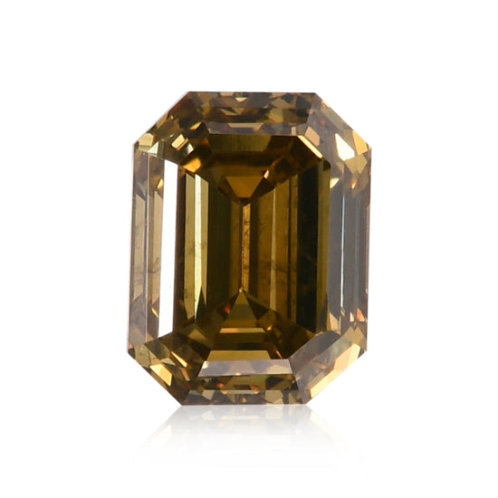 0.48 Carat Fancy Dark Brown Greenish Yellow Emerald Diamond (SI1) GIA