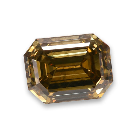 0.48 Carat Fancy Dark Brown Greenish Yellow Emerald Diamond (SI1) GIA