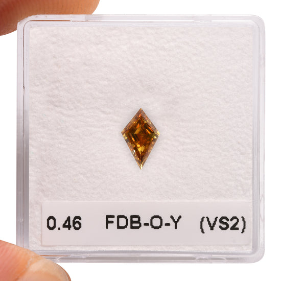 0.46 Carat Fancy Deep Brownish Orangy Yellow KITE Diamond (VS2) GIA