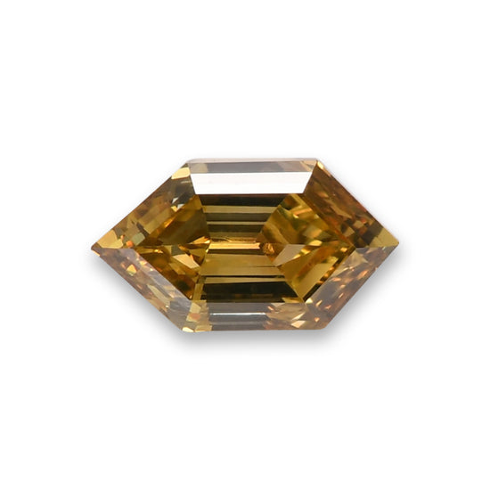 0.57 Carat Fancy Deep Brownish Yellow Hexagonal  Diamond (VS1) GIA