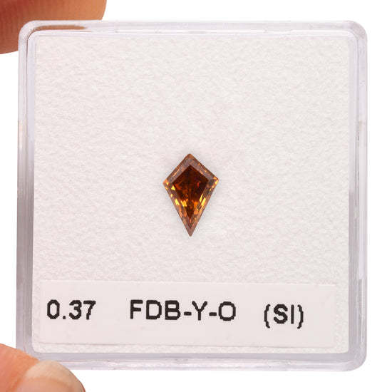 0.37 Carat Fancy Deep Brownish Yellowish Orange KITE Diamond (SI) GIA