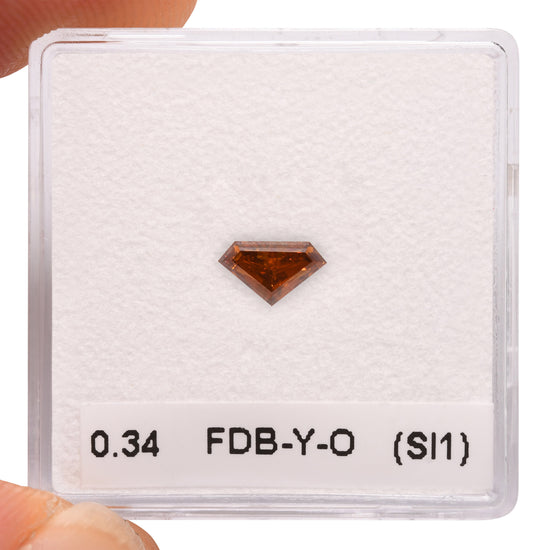 0.34 Carat Fancy Deep Brownish Yellowish Orange Shield-Cut Diamond (SI1) GIA