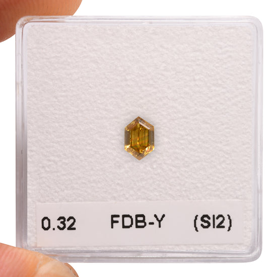 0.32 Carat Fancy Deep Brownish Yellow Hexagonal  Diamond (SI2) GIA
